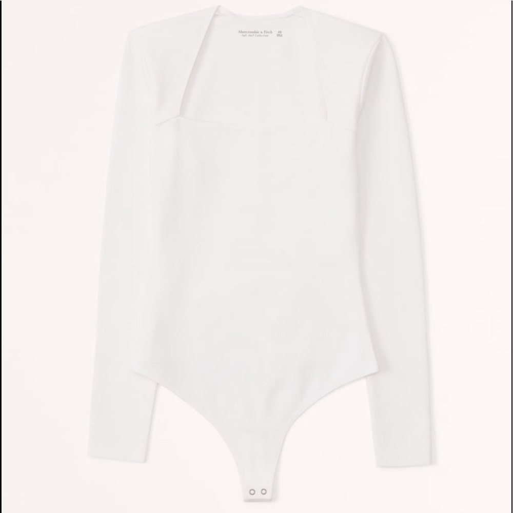 NWT Abercrombie Long-Sleeve Ponte Square Neck Bodysuit
